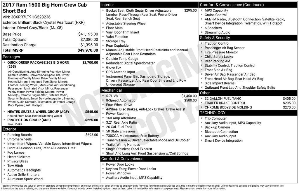 ram ram 1500 pickup 2017 3C6RR7LT9HG523236 image ram ram 1500 pickup 2017 3C6RR7LT9HG523236 image